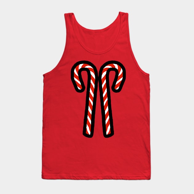 Two Candy Canes for Christmas Tank Top by ellenhenryart